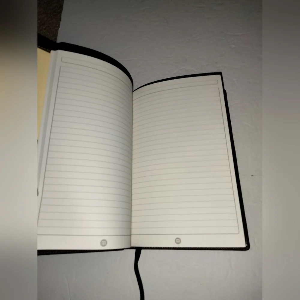 Dark Brown Genuine Leather Notebook/Journal w Line Pages & Interior Slip Pockets